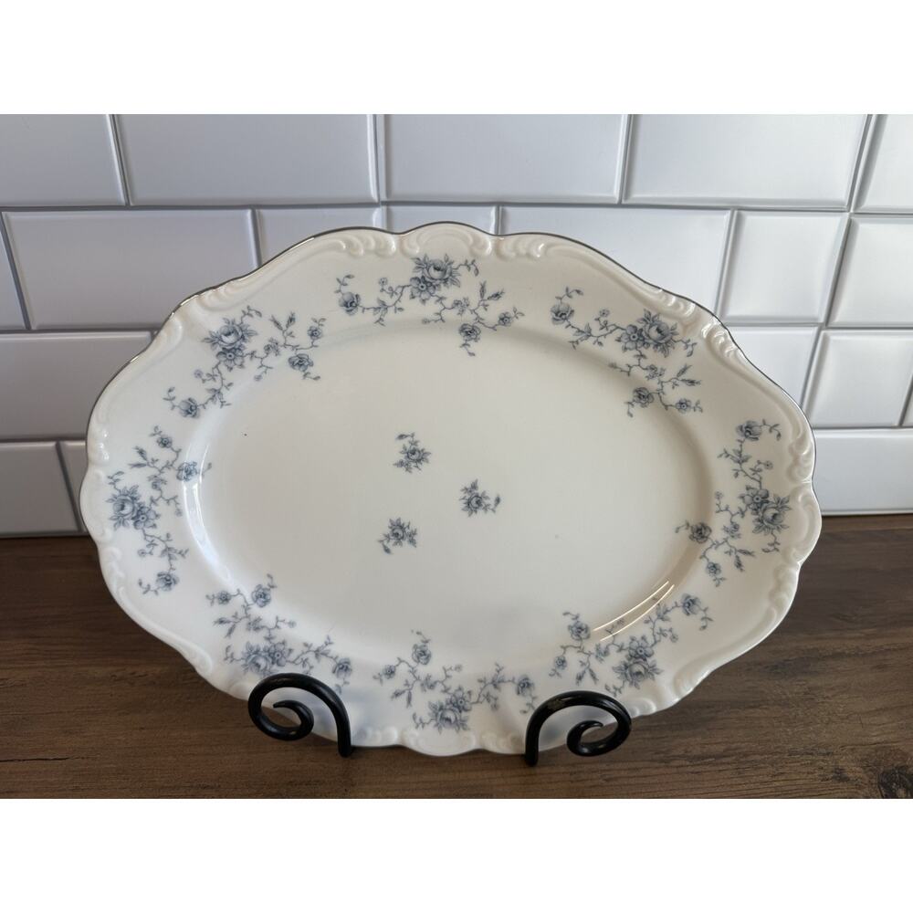 Johann Haviland Blue Garland Serving Platter Bavaria Germany 13"